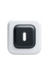 White square button with dark gray center and slot image