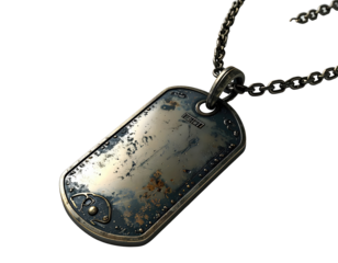 Metal dog tag pendant necklace