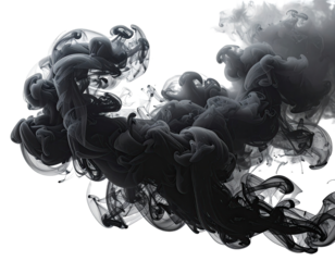 Abstract ink swirling in grayscale