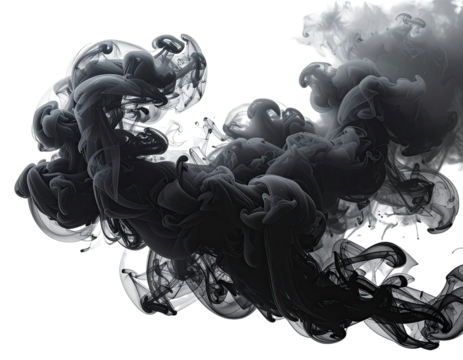 Abstract ink swirling in grayscale