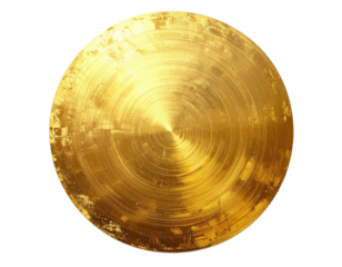 Golden circular metal disc