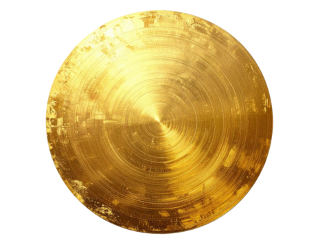 Golden circular metal disc
