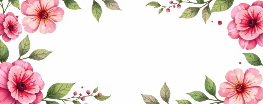 Simple watercolor floral border with delicate script font, remembrance, image