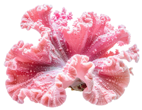 Pink coral-like organism, detailed texture