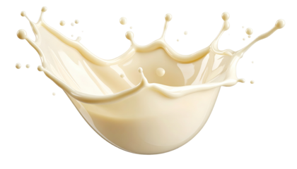 Creamy milk splash against black background