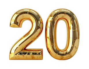 Gold inflated numbers 20