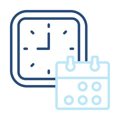 Schedule Icon Color Outline Style. Vector Illustration Design