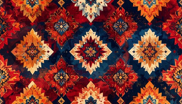 Vibrant, intricate, geometric pattern