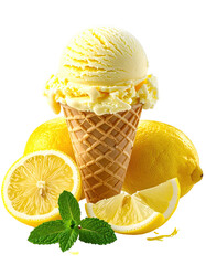 Lemon Ice Cream Cone