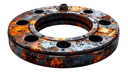 Rusty circular metal plate