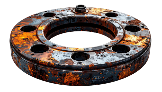 Rusty circular metal plate