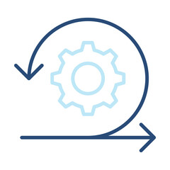 Iteration Icon Color Outline Style. Vector Illustration Design