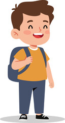 cartoon boy with a suitcase