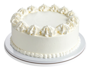 Simple white cake with frosting