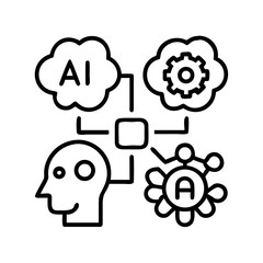 Conceptual diagram illustrating artificial intelligence and its interconnected components