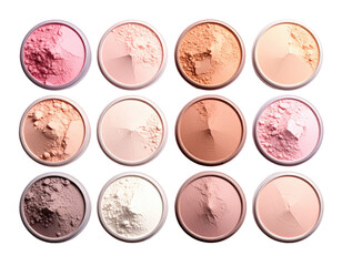 A collection of various pressed powder shades