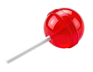 Red lollipop on a white stick