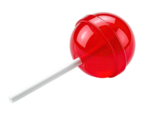Red lollipop on a white stick