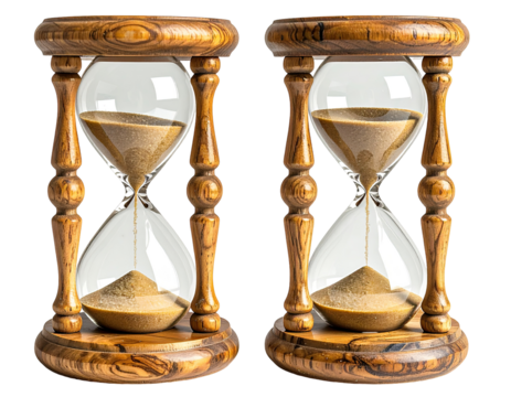 Two antique-style hourglasses