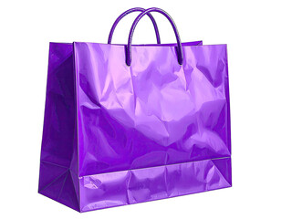 Purple shopping bag, crumpled paper texture