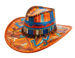 Vibrant, decorated cowboy hat