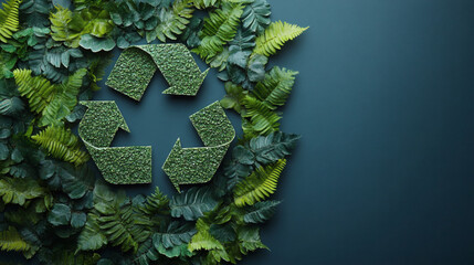 Recycle symbol surrounded by greenery