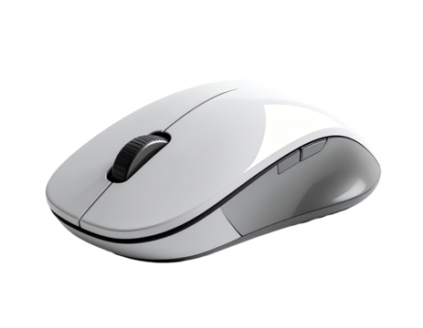 Sleek white wireless computer mouse