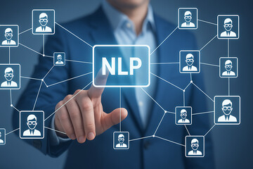Obraz premium NLP. NLP Natural Language Processing AI Artificial intelligence or Neuro Linguistic Programming Concept.new concept