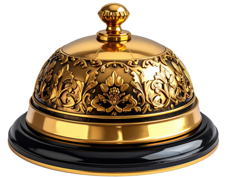 Ornate Gold and Black Serving Bell