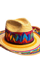 Hand-crafted straw cowboy hat with vibrant embroidered band