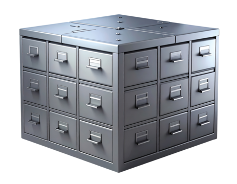 Metal cube filing cabinet