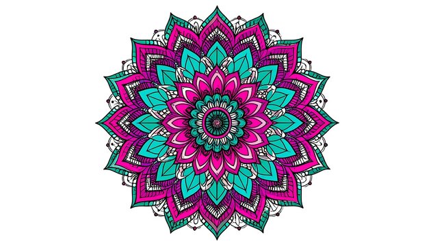 Vibrant mandala design with intricate details
