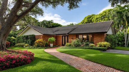 Home front yard landscaping design