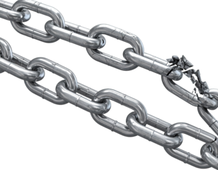 A broken metal chain