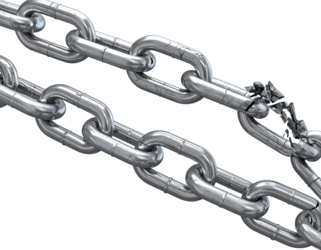 A broken metal chain