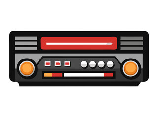 Fototapeta premium Retro Cassette Player Radio Device Vector Art for Nostalgic Audiophiles