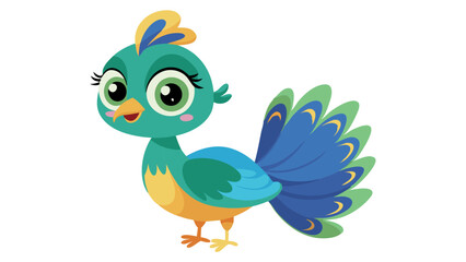Fototapeta premium Adorable Cartoon Bird Character with Vibrant Colors and Playful Design Details