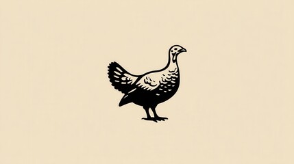 Obraz premium Minimalist turkey illustration on plain background