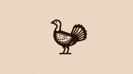 Fototapeta premium Minimalist turkey illustration on plain background
