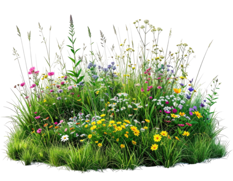 Lush meadow of vibrant wildflowers