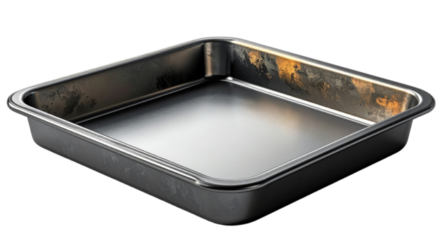 Square baking pan, metallic finish
