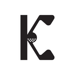 This logo is a combination of the letter K and golf. Simple, minimalist and futuristic.