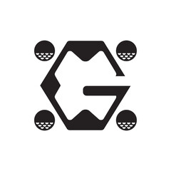 This logo is a combination of the letter G and golf. Simple, minimalist and futuristic.