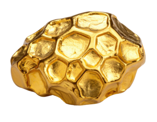 Golden, textured,  faceted gem