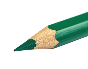 Close-up of a green colored pencil tip