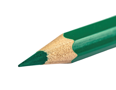 Close-up of a green colored pencil tip