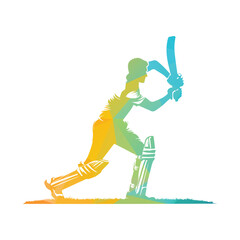 Naklejka premium Cricket Player Logo Playing Short Concept