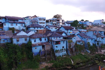 Obraz premium Kampung Biru Arema (Arema Blue Village) in Malang, Indonesia