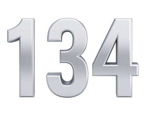 Metallic silver numbers 134