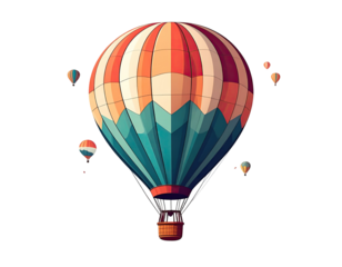 Colorful hot air balloon illustration
